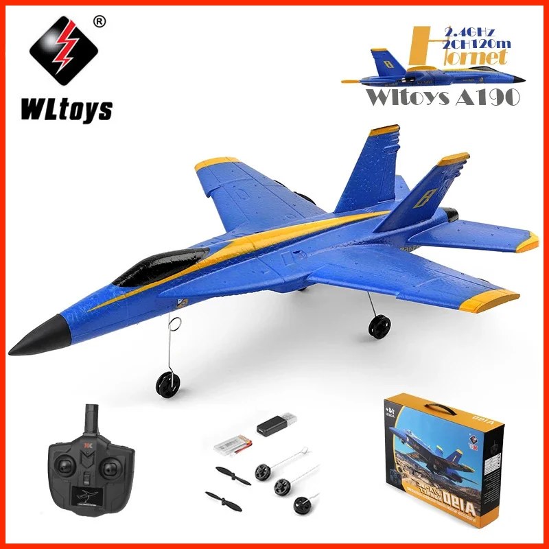 

WLtoys A190 F-18 RC Plane F/A-18C Hornet 2Channel 2.4GHz Radio Control Airplane 6axis Drone Remote Control Aircraft Glider Gifts