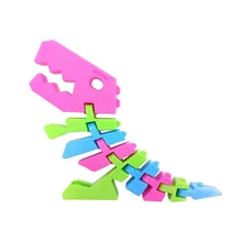 창의적인 3D 프린팅 유연한 T-rex 공룡 뼈 체인, 문어 게코 도마뱀 너클 조인트 퍼즐, 감압 피젯 장난감, 신제품