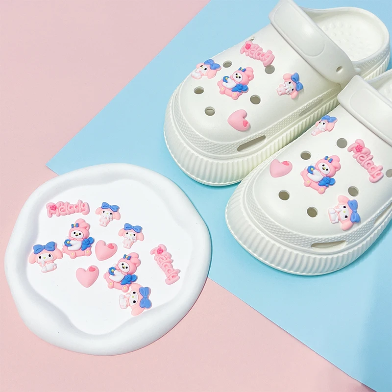 

Sanrio Mymelody Kuromi Cinnamoroll Cartoon Shoe Charms Pins Boys Girls Pink Cute Charms Bulk Kids Shoe Decors Party Favor Gifts