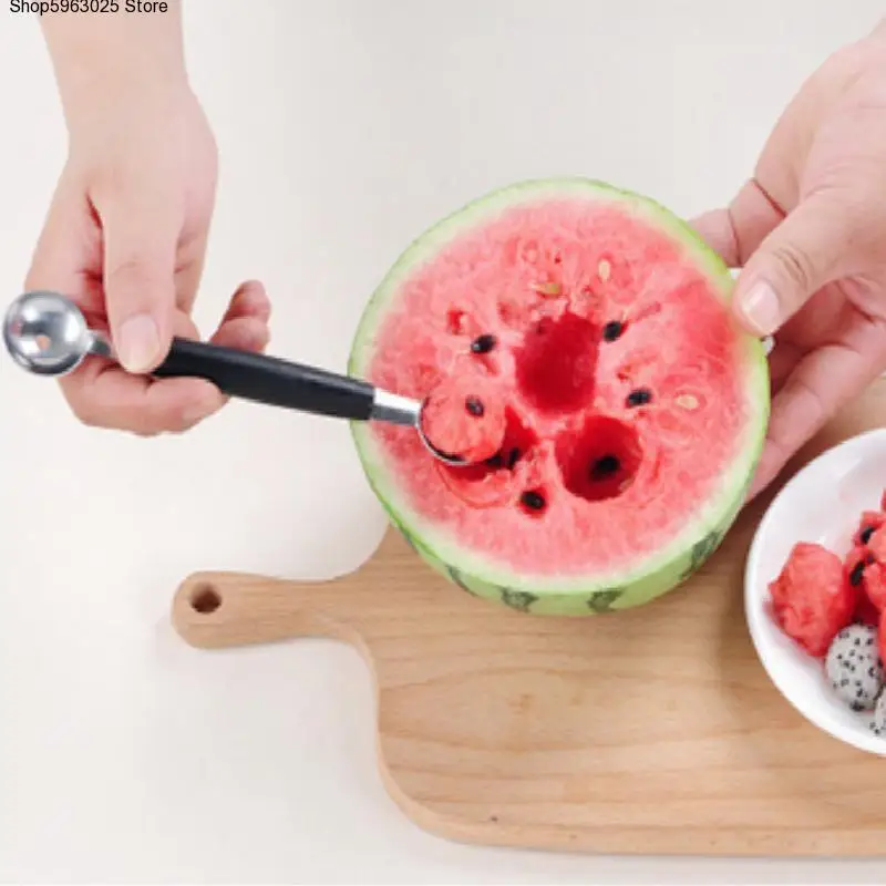 

1Pc Household Stainless Steel Double-end Melon Ice Cream Baller Scoop Fruit Spoon Kitchen accessories Gadgets