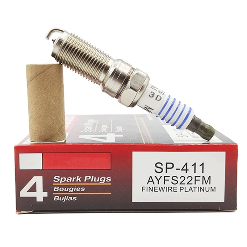 

4/6PCS SP-411 AYFS22FM Platinum Spark Plug For Mazda Ford Focus C-MAX Fiesta Edge Lincoln MKX Cadillac CTS Mercury SP411