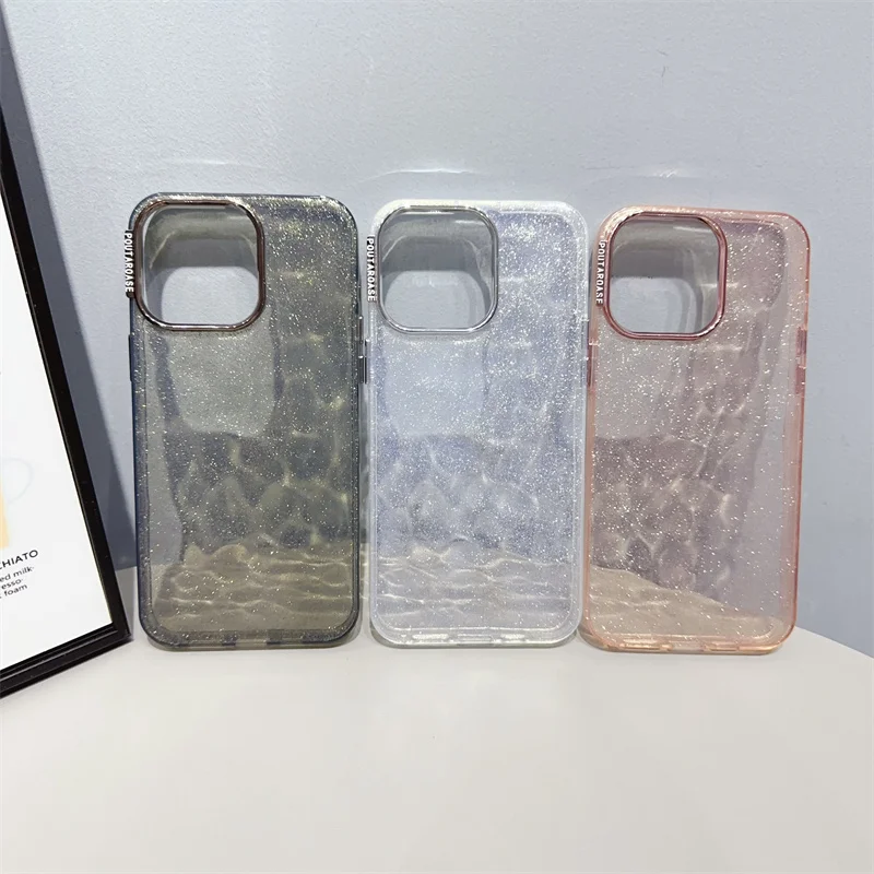 Прозрачный роскошный блестящий противоударный мягкий чехол jelleшеный с защитой