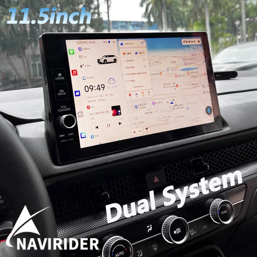 11,5-дюймовый экран с двойной системой Android HeadUnit для Honda CRV Cr-v Breeze Civic 2023 2024 2025 GPS Мультимедийный плеер Carplay Стерео