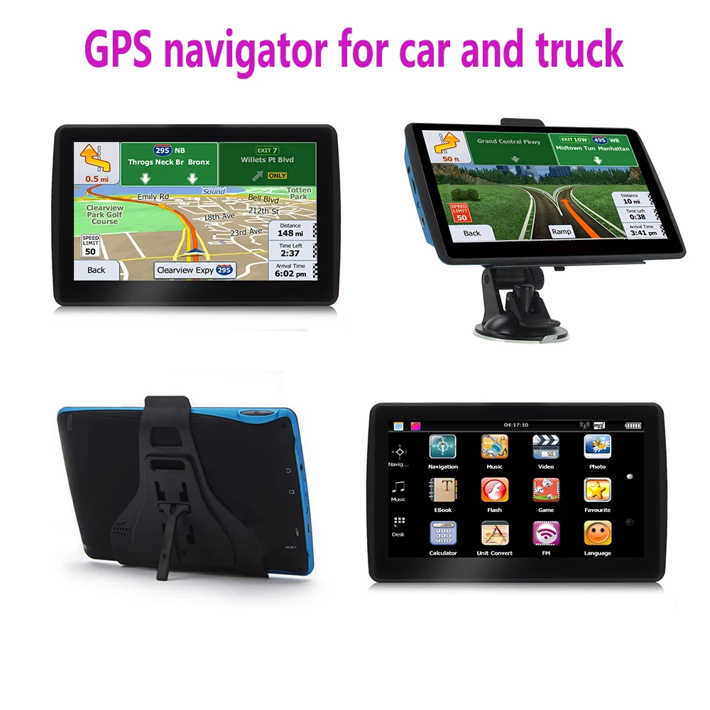 

7 Inch GPS Navigation for Car Truck HGV Accessories Tools HD Navigator 2023 Free Update Europe North America Map 8GB FM Music