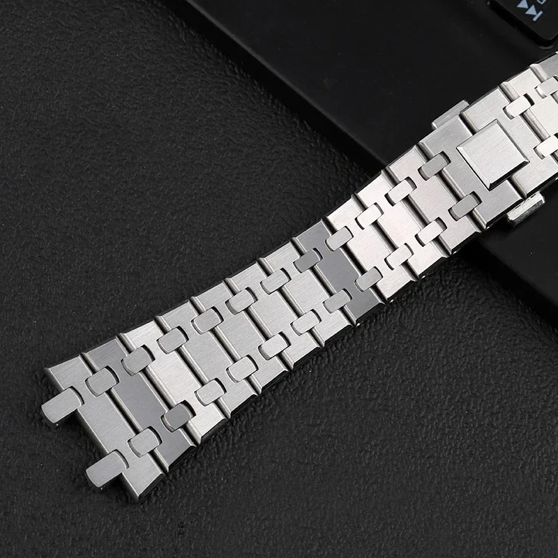 Фото Серебряный браслет из нержавеющей стали 904L для AP 15400 Audemars Piguet Royal Oak ремешок мужские ремешки для часов 21 мм 26 мм №3