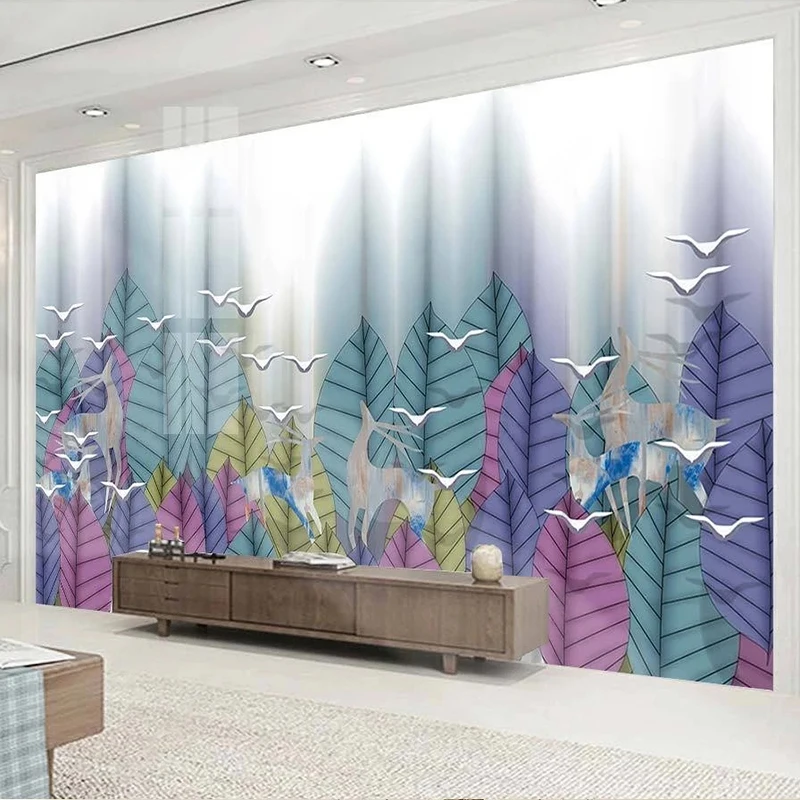 

Custom Mural Wallpaper 3D Abstract Landscape Forest Elk Living Room TV Sofa Background Wall Decor Papel De Parede 3D Wallpapers