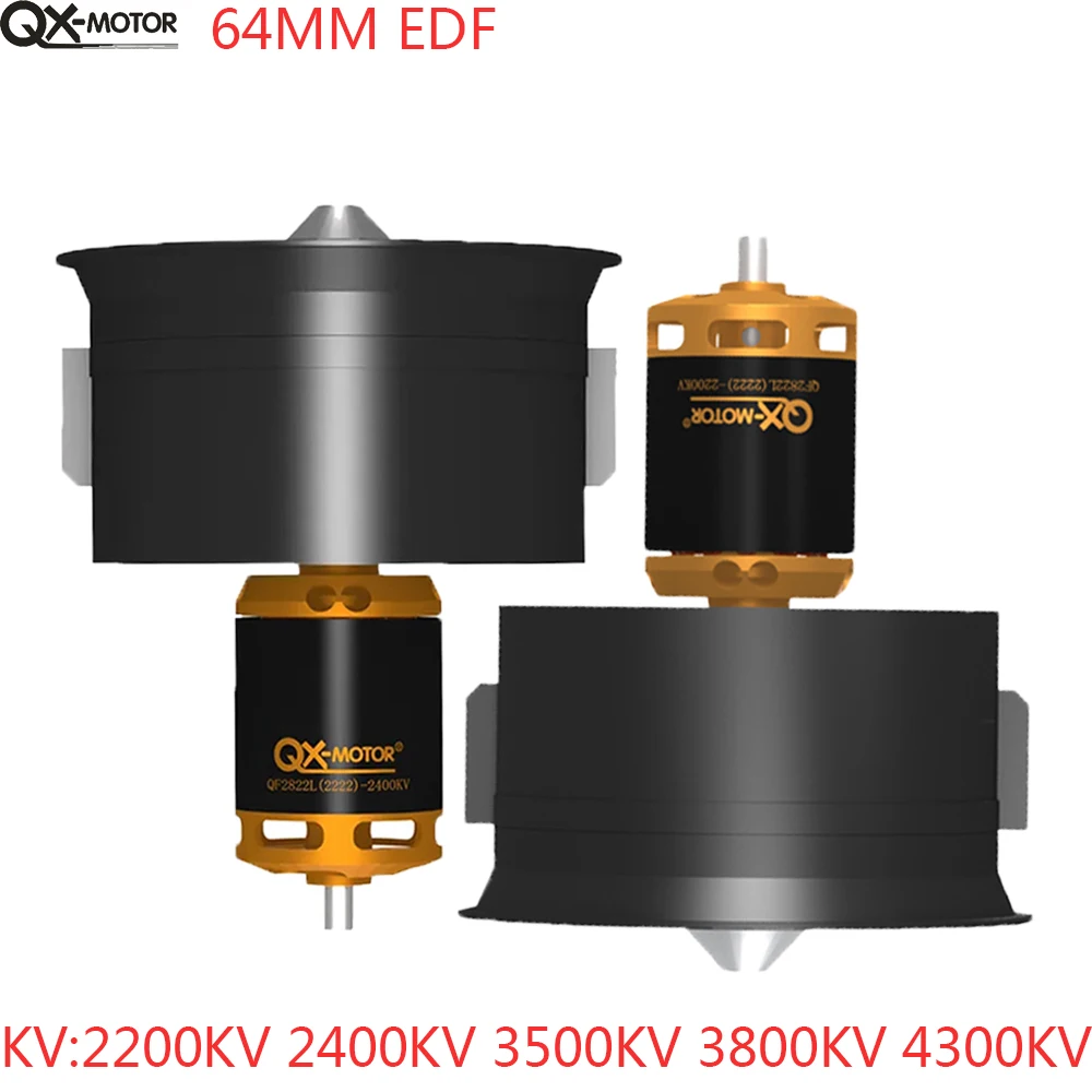 QX-Motor 64 мм 12-лопастной вентилятор с 3-секундным ~ 6-секундным бесщеточным