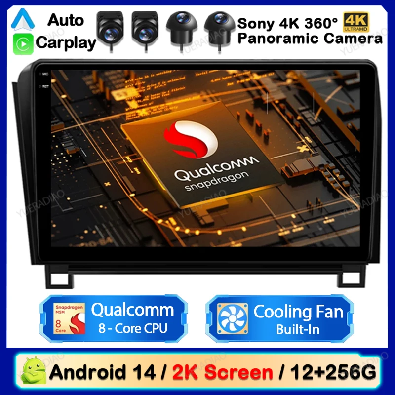 Автомобильный радиоприемник Android 14 для Toyota Tundra XK50 2007-2013 Sequoia XK60 2008-2017