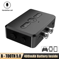 bluetooth 5 0 audio receiver transmitter rca 3 5mm aux jack music 400mah stereo wireless adapter handsfree call for car pc tv