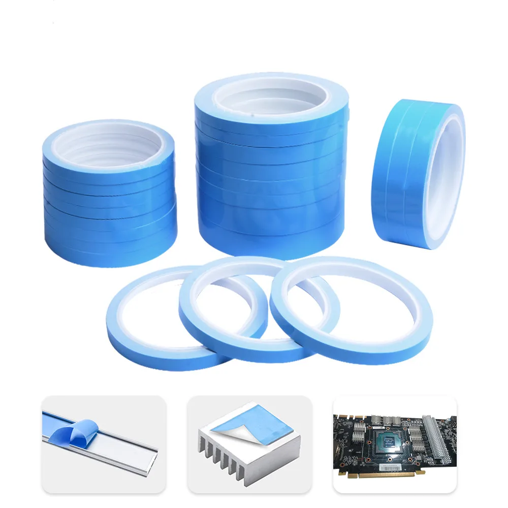 

50M Roll Length 5mm 8mm 10mm 12mm 15mm Width Thermal Conductive Tape Double Side Adhesive tape for Chip PCB LED Strip Heatsink
