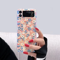 small flowers are suitable for samsung zflip3 mobile phone case galaxy zflip3 folding screen f7110 anti fall soft case