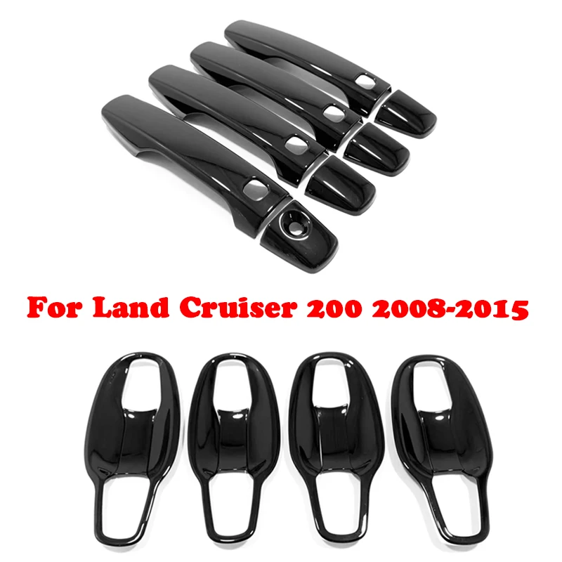Фото Для Toyota Land Cruiser LC200 2008-2015, черная накладка на дверную ручку автомобиля, 2 или 4 отверстия для ключей, Стайлинг, внешняя часть, аксессуары №1