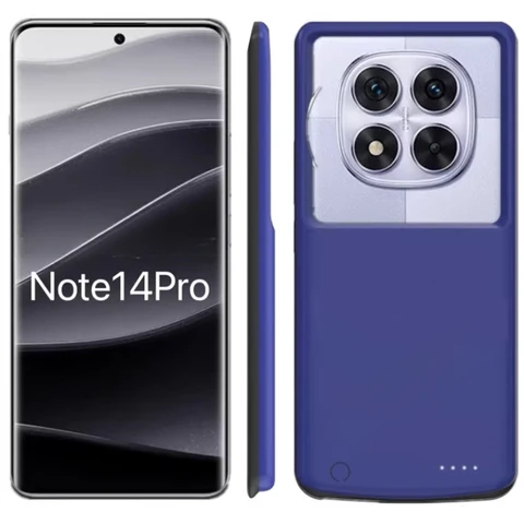 Умный чехол для зарядного устройства емкостью 10000 мАч для Xiaomi Note14 Pro/14Pro +, портативный перезаряжаемый защитный чехол для зарядки RedmiNote14