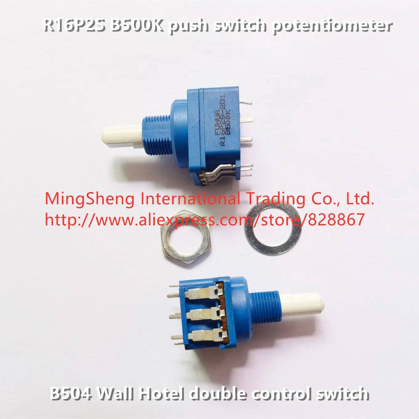 

Original new 100% B500K R16P2S push switch potentiometer B504 Wall Hotel double control switch UL certification