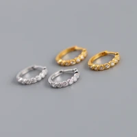 s925 silver circle zircon chaoren earrings