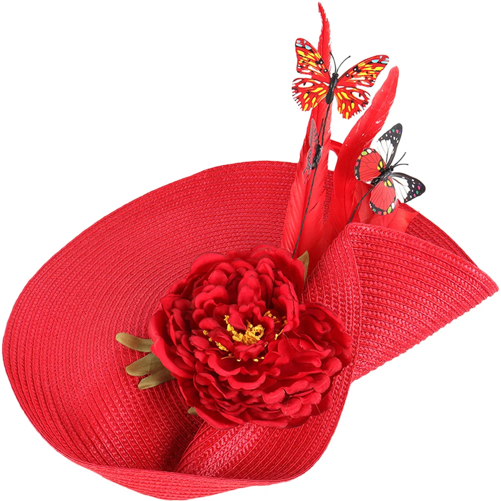 

Women Fascinator Hat Tea Party Headdress Banquet Hat Exaggerated Headband Wedding Bride Headpiece