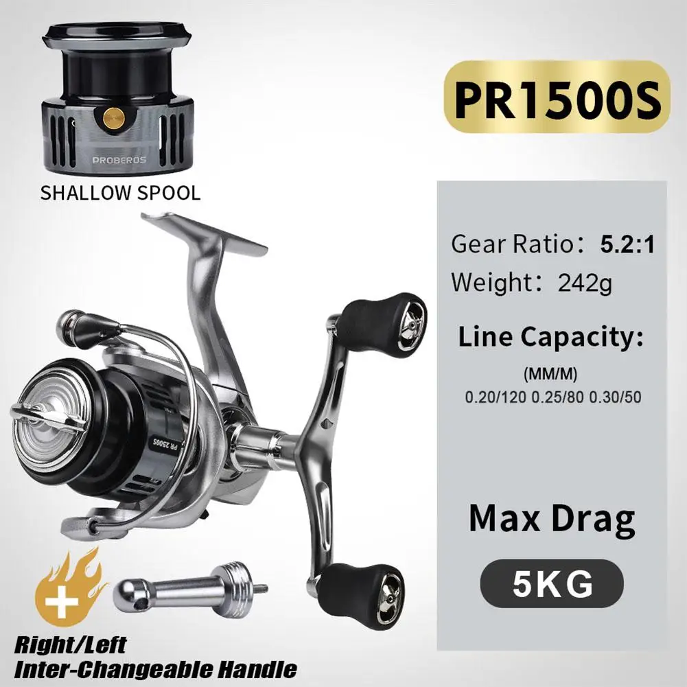 

YFASHION Double Rocker Spinning Fishing Reel 7+1bb Long Range Ultra-smooth Fishing Reel For Freshwater Saltwater