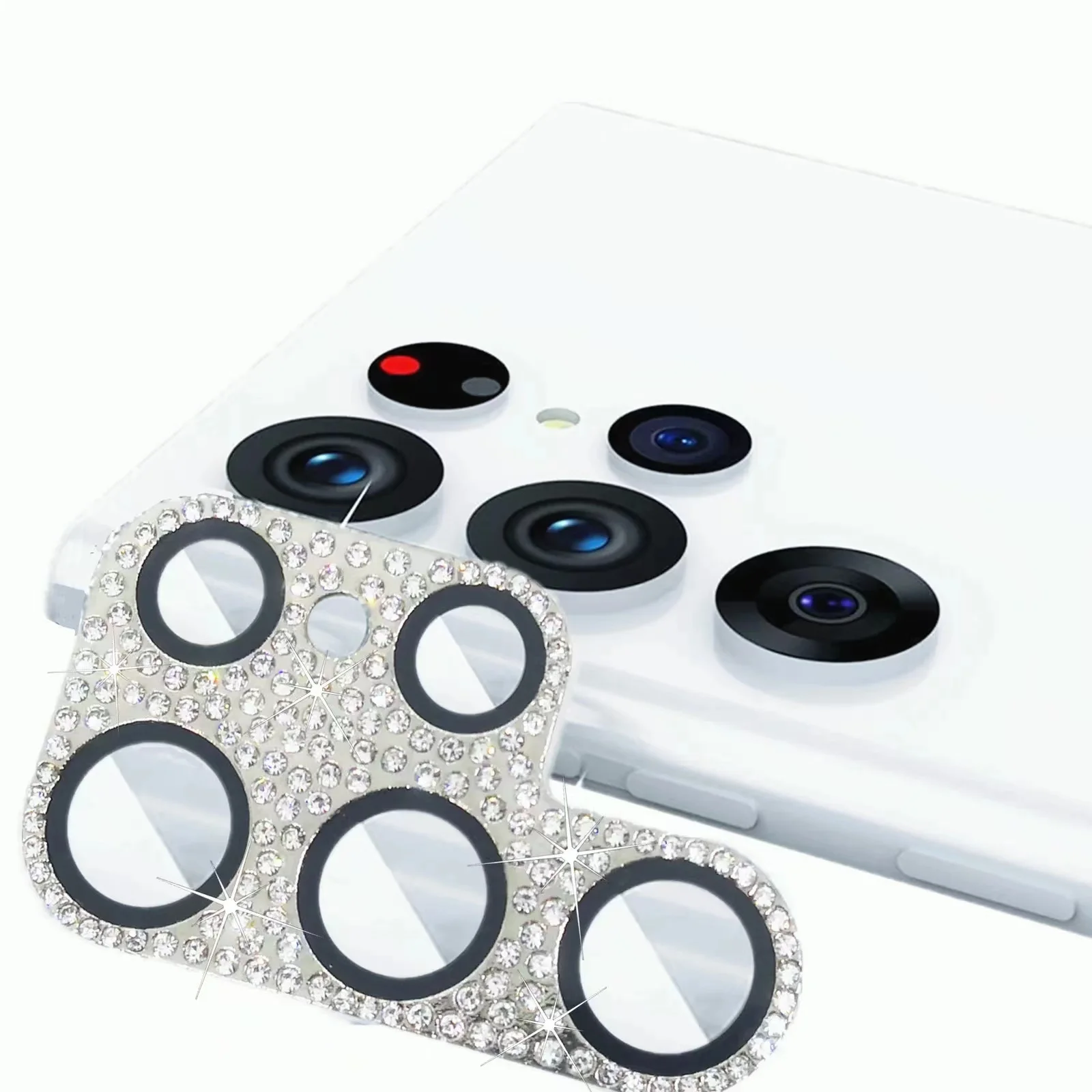 1 шт. АЛМАЗНОЕ КОЛЬЦО Matel для камеры Samsung Galxy S24 Ultra задняя линза Закаленное стекло