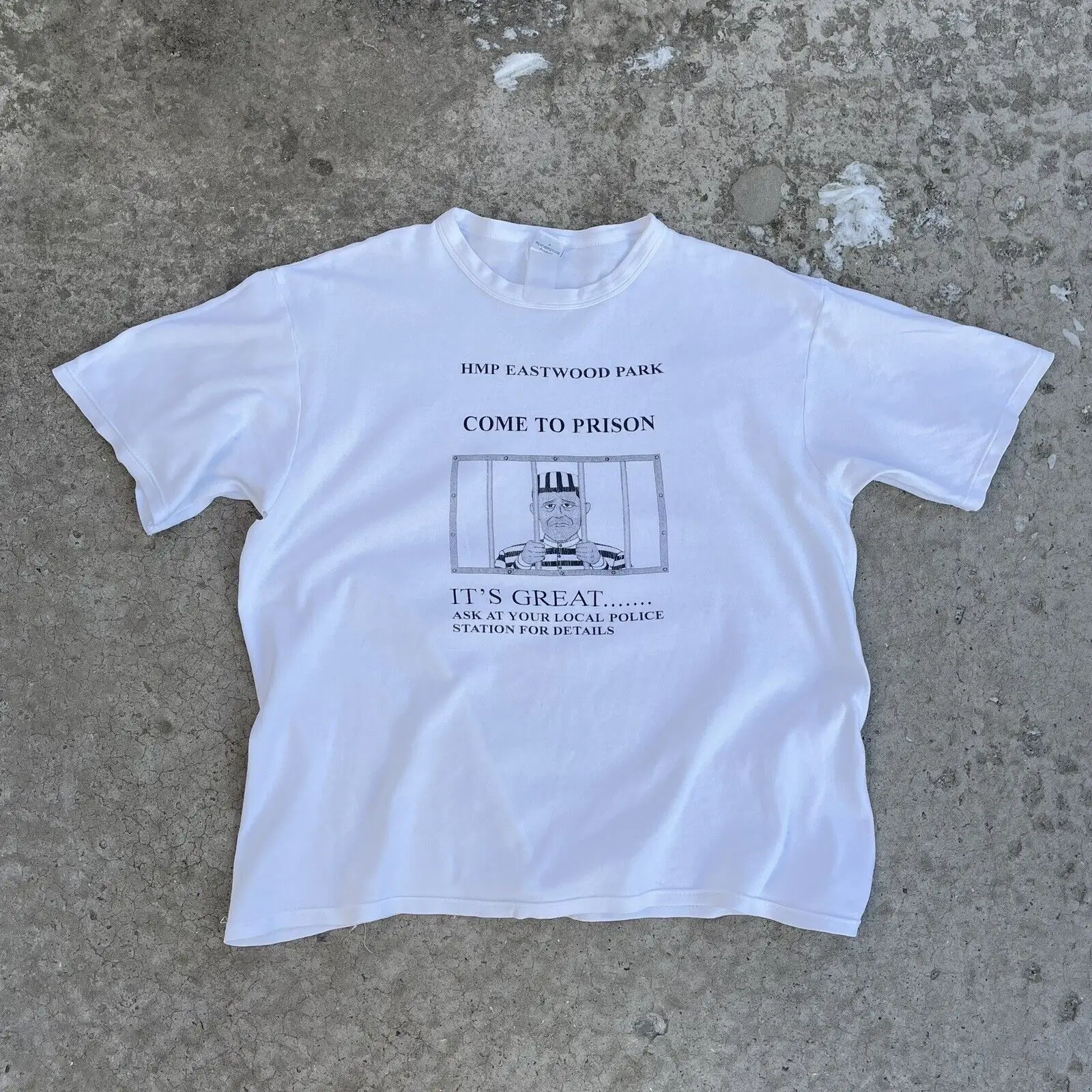 Винтажные Футболки с шуточным юмором Y2K в японском стиле 90-х годов тюрьма США