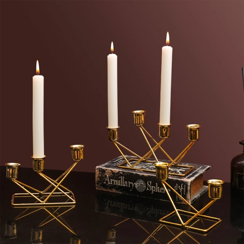 Gold Plated Candlestick Candle Stand For Pillar Candle Taper