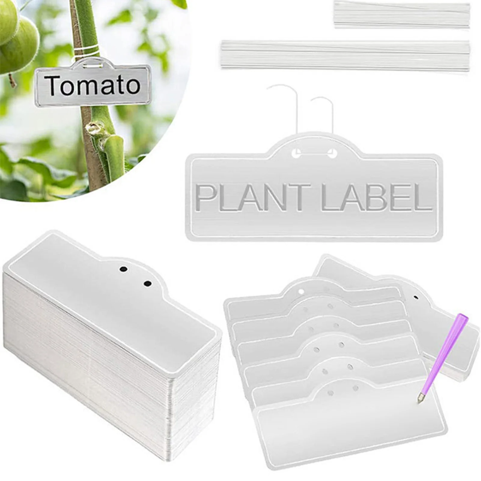Aluminum Plant Labels Plant Tags Tree Tags Waterproof Pot Label Tags Marker With Wires for Indoor Outdoor Gardening Nursery