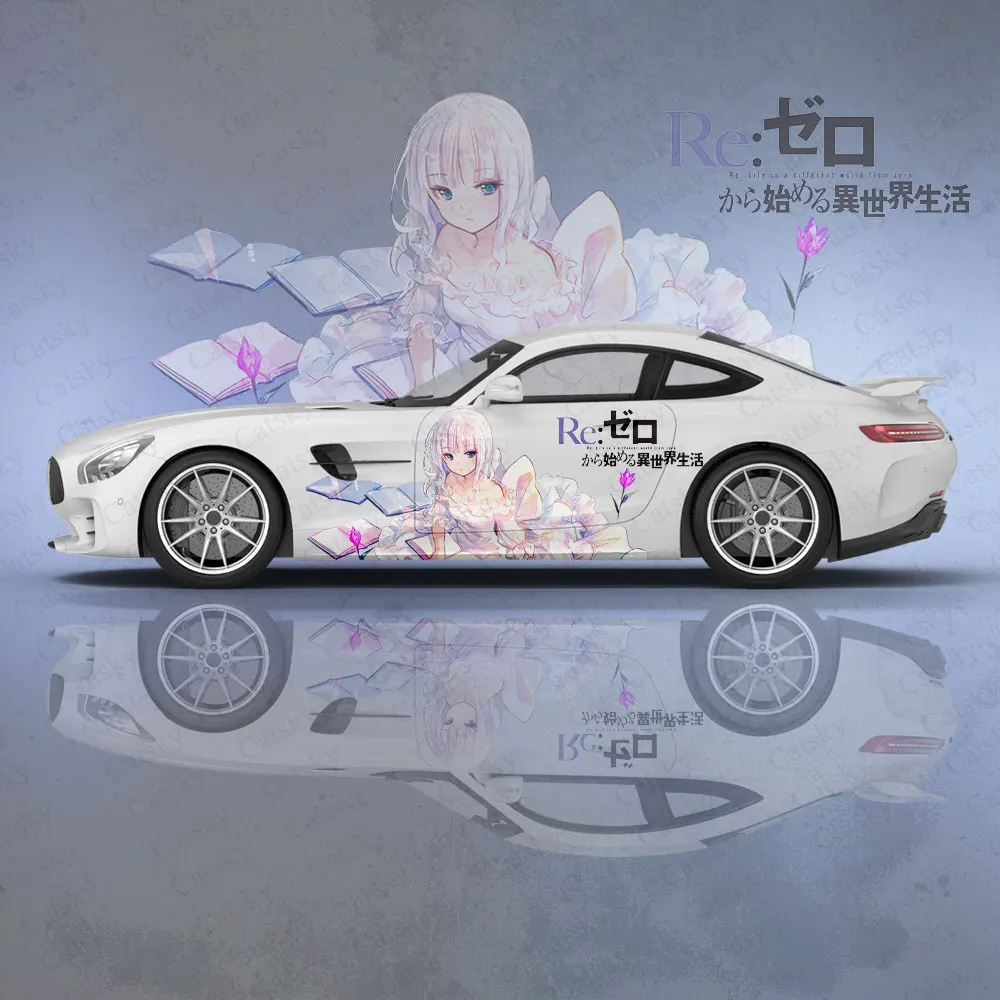 

Аниме наклейки Emilia Re Zero для кузова автомобиля, аниме иташа, автомобильная боковая наклейка, наклейка для кузова автомобиля, декоративные наклейки для кузова автомобиля