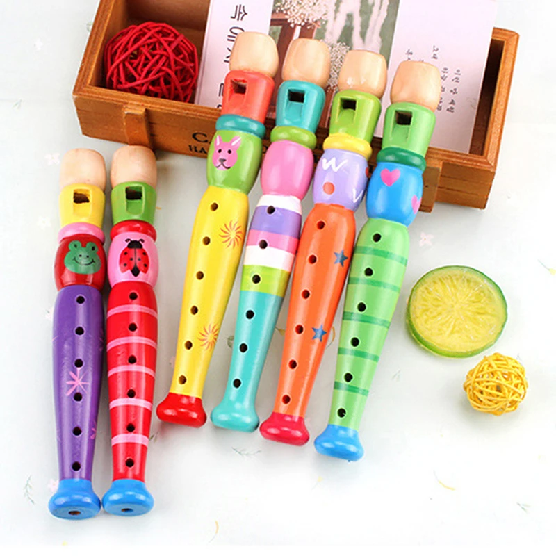 

Short Flute Kid Woodwind Musical Instrument for Children Learning Educational Musical Instruments With Colorful Patterns