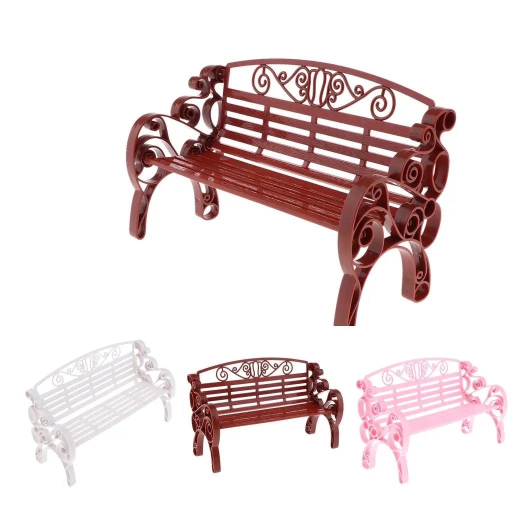 

1:6 Miniature Dollhouse, Exquisite Mini Wooden Bench Dollhouse Gift