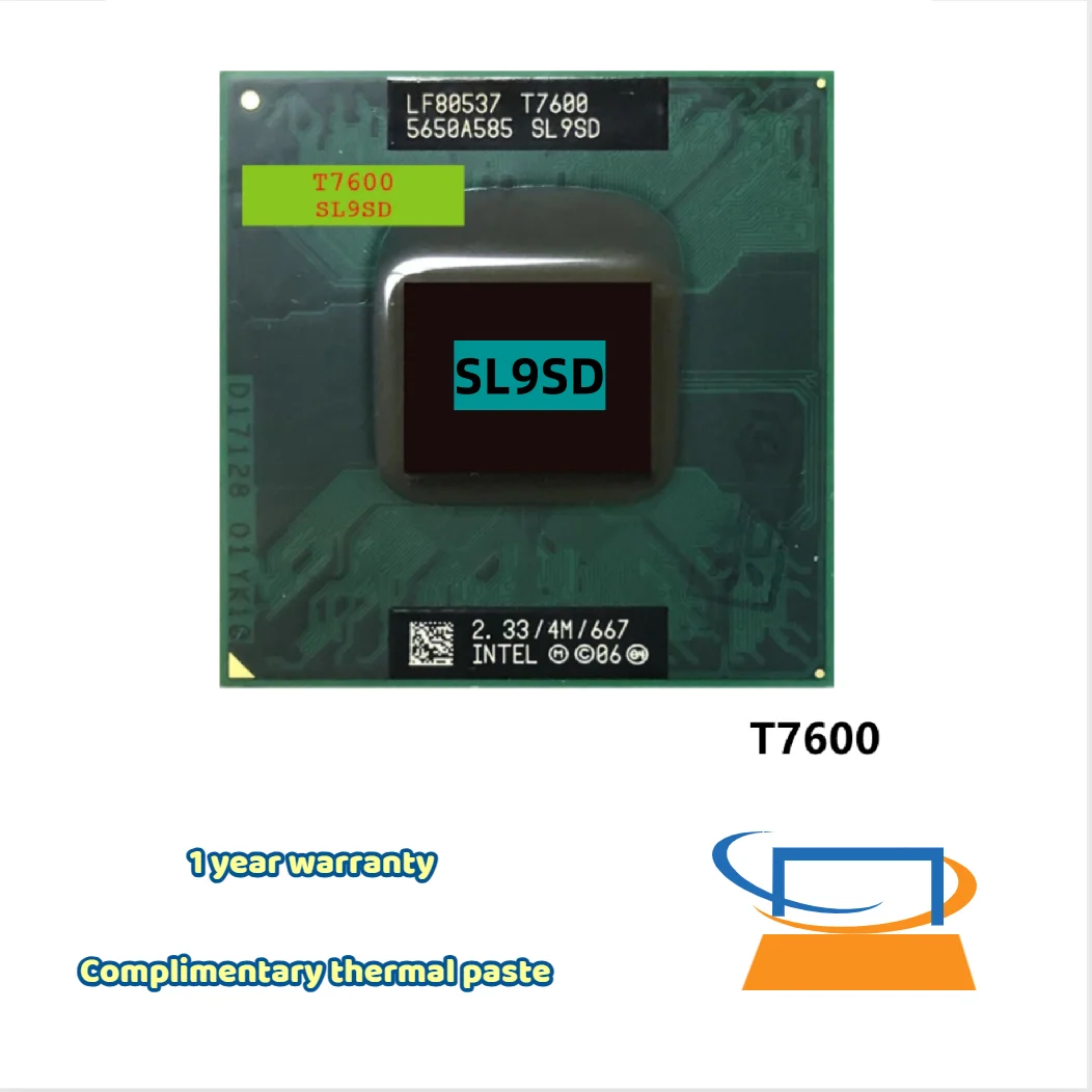 

Intel CPU laptop Core 2 Duo T7600 CPU 4M Socket 479 Cache/2.33GHz/667 Dual-Core Laptop processor support 945