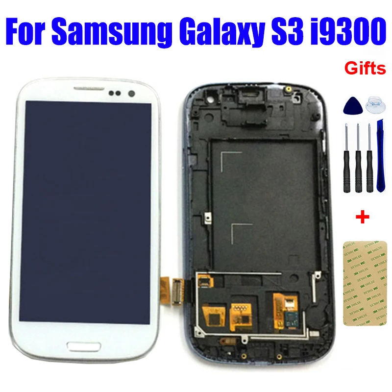

LCD For Samsung Galaxy S III S3 i9300 GT-I9300 S3 Neo i9300 GT-i9300i LCD Display Panel Matrix Touch Screen Assembly with Frame