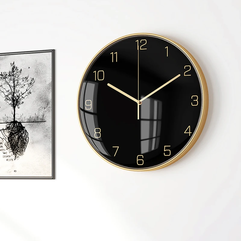 

Nordic Large Art Wall Clock Metal Luxury Black Nordic Design Wall Clock Simple Wall Clocks Reloj Pared Wood Home Decor EI50YH