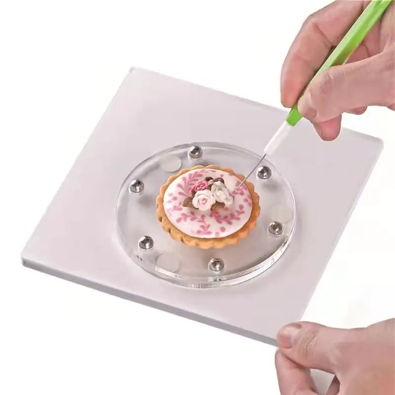 

Acrylic Kitchen Pastry Making Transparent Turntable Cake Rack Rotary Table Mounting Table Biscuit Stand Cookie Turntable