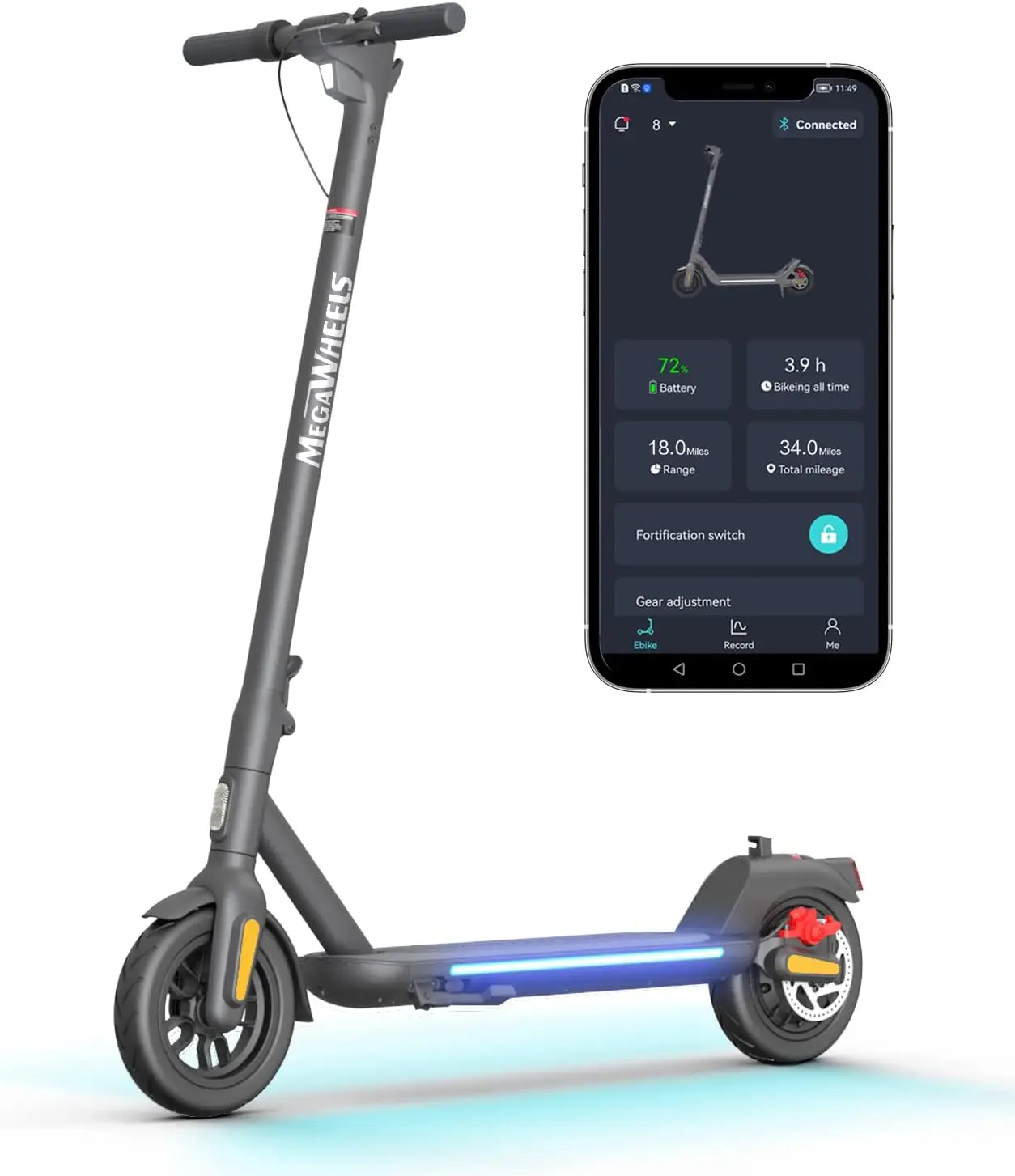 

Adults, Up to 19 Miles Range & 15.5MPH, 9" Air Filled Tires, 350W Motor E Scooter with 280.8 Wh Battery, Lightweight &am