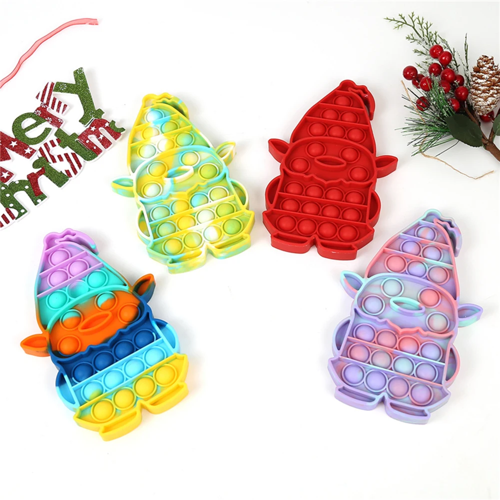 

Christmas Push Bubble Fidget Sensory Toys Kid Adult Autism Stress Reliever Squeeze Soft Squishy Toy for Autism