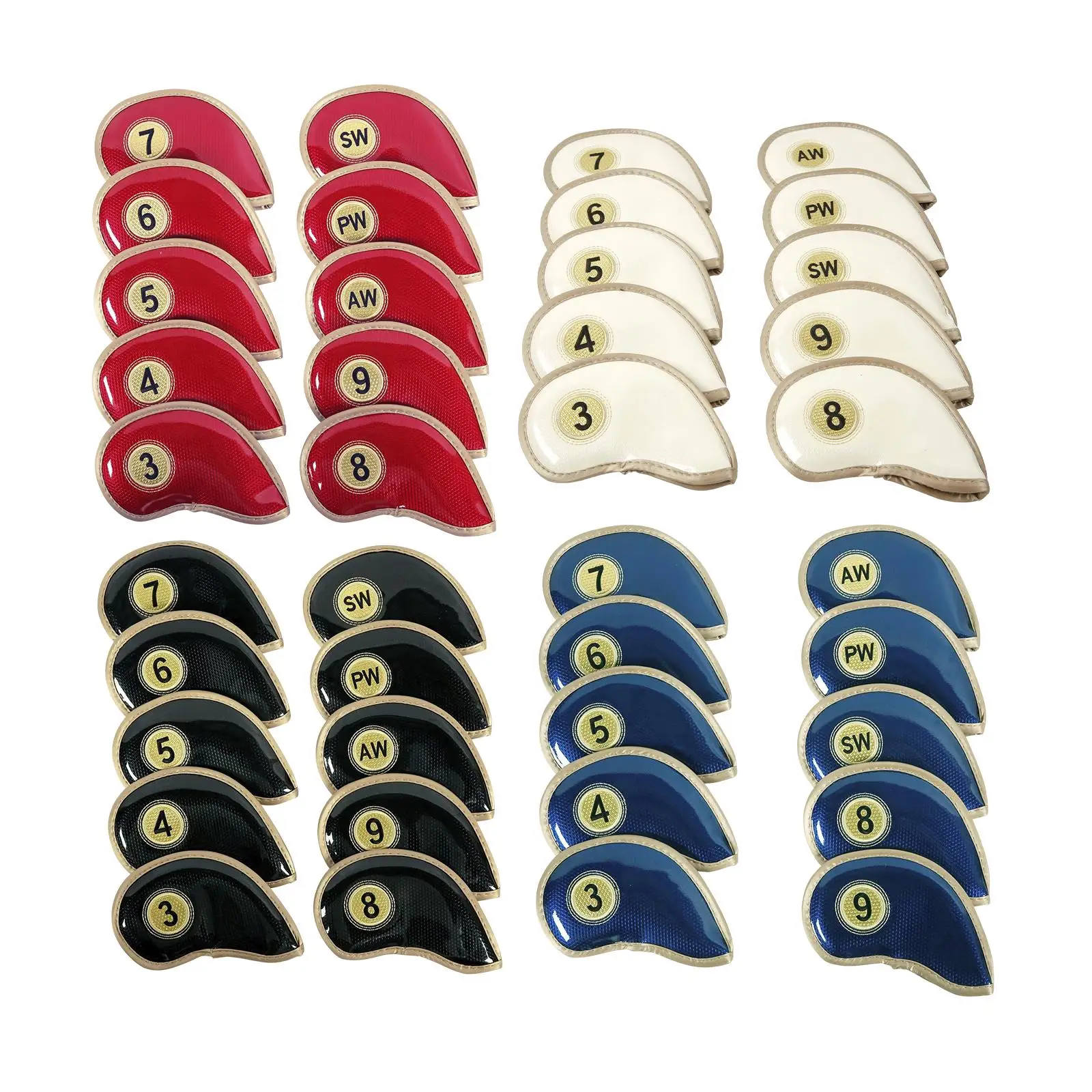 

10Pcs Golf Iron Headcover Golf Club Head Covers Fit All Brands