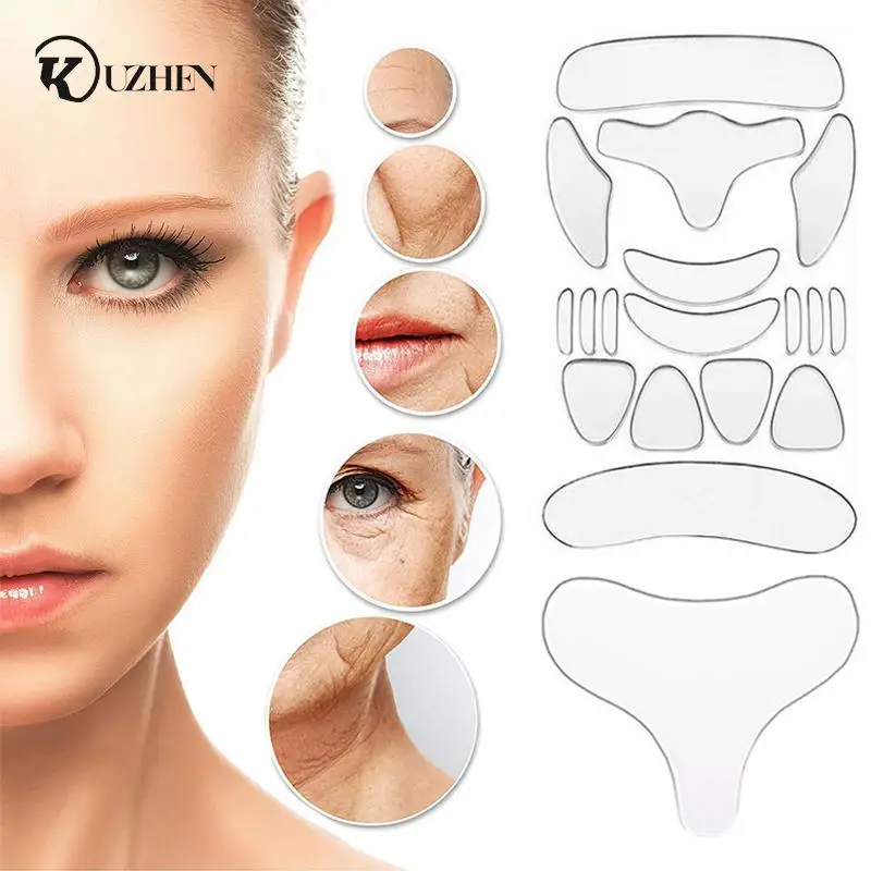 

3/18Pcs Face Forehead Neck Eye Anti Wrinkle Aging Care Sticker Pad Patch Reusable Anti Wrinkle Silicone Patches Skin Tool