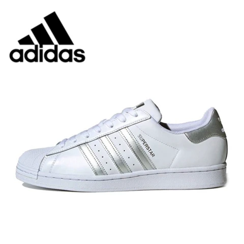 Кроссовки adidas superstar мужские/женские для скейтборда, Классическая уличная удобная повседневная спортивная обувь, черные белые, оригинал