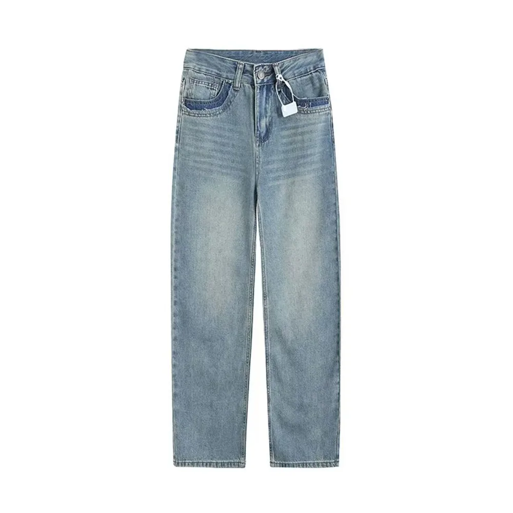 

PB & ZA Women 2023 Summer New Fashion Hanging Dye Wide Leg Jeans Loose Joker High Waist Soft Drop Straight Pants Mujer