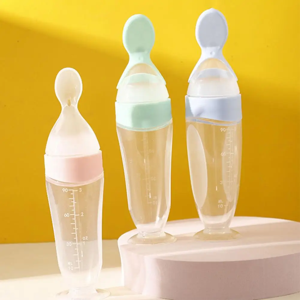 

Toddler Food Dispensing Spoon Multifunctional Dustproof Diet Training Baby Accessories Spoons Baby Feeding Spoon for Dining