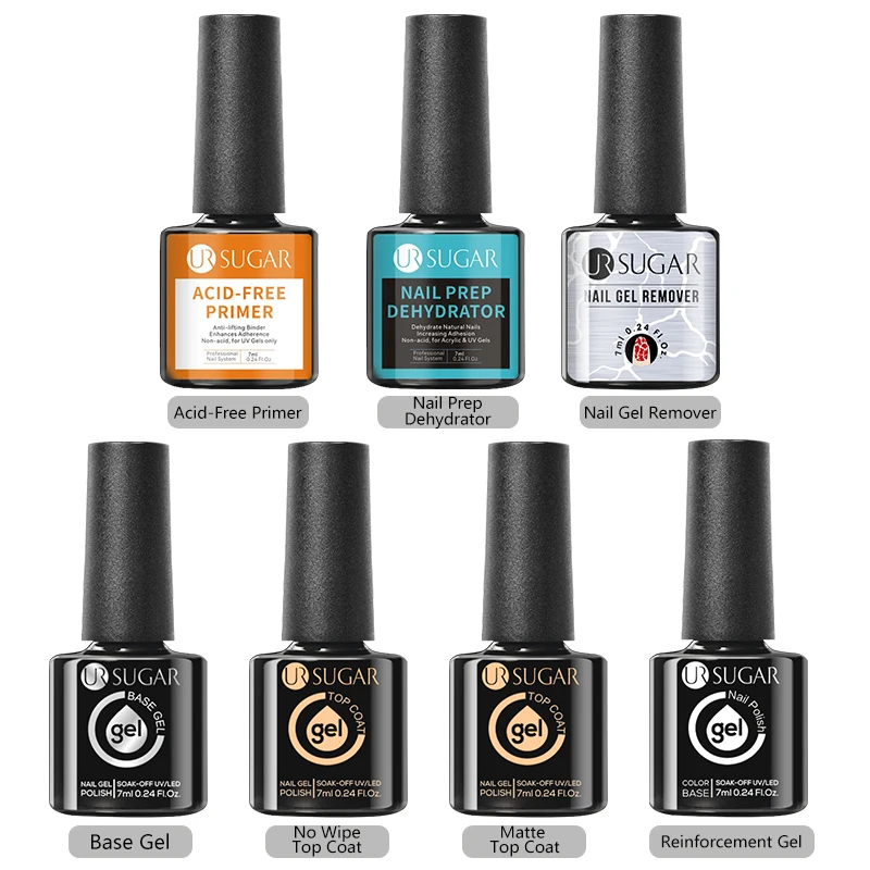 UR SUGAR 6 шт./компл. праймер верхнее покрытие полуперманентный гель-лак для ногтей Nail