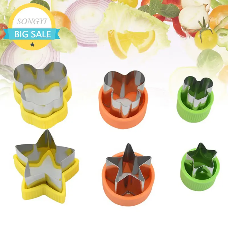 

Star Shape Vegetables Cutter Plastic Handle Portable Cook Tools Stainless Gadget