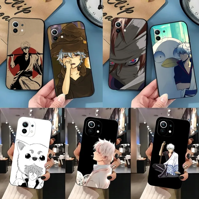 

Gintama Anime Phone Case For Xiaomi 12 12Pro 11 11i 11T 11X 10 10i 10S 9 9T Pro Youth Ulltra MIX4 CIVI Funda Black Soft Coque
