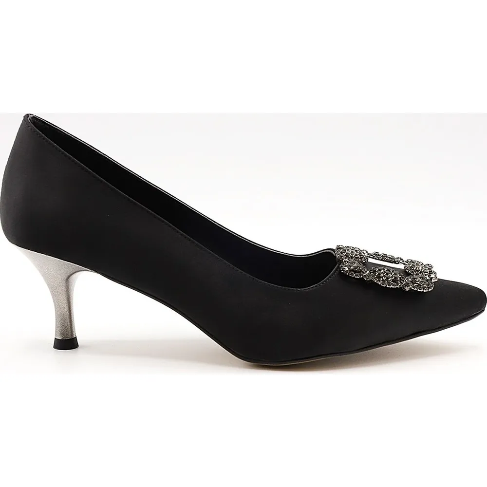 

Dorlie Mr810 Black Satin Women Evening Dress Shoes