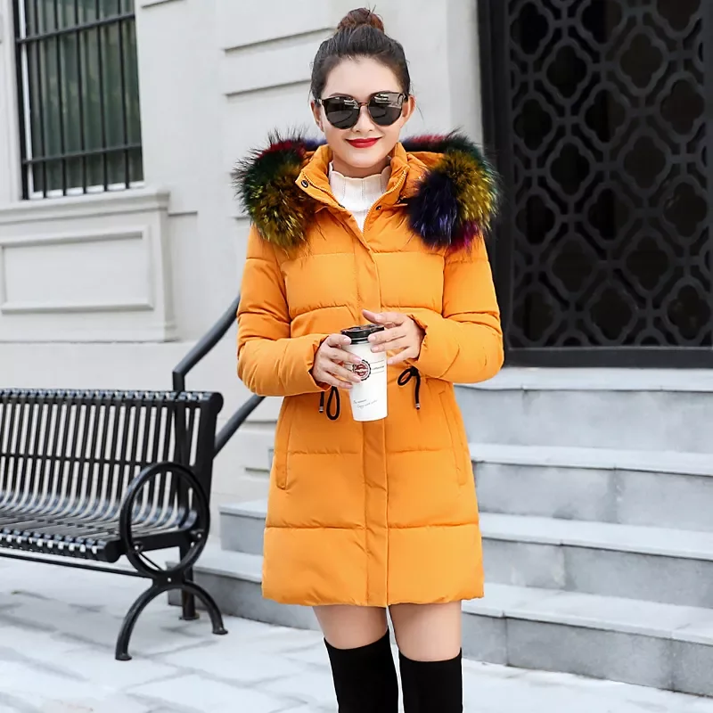 winter parkas women Ladies Casual Long Coats Woman Jackets Winter Women Hooded Fur Collar Cotton Warm Outwear