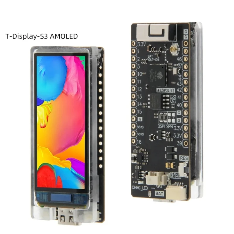 

T-Display-S3 AMOLED Development Boards for Smart-Home Automation System ESP32-S3+1.91 inch AMOLED Display Modules