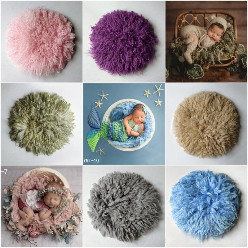 Newborn Baby Photography Props Soft Wool Background Blanket Posing Mat Basket Filler Fotografia Accessories Studio Photo Props