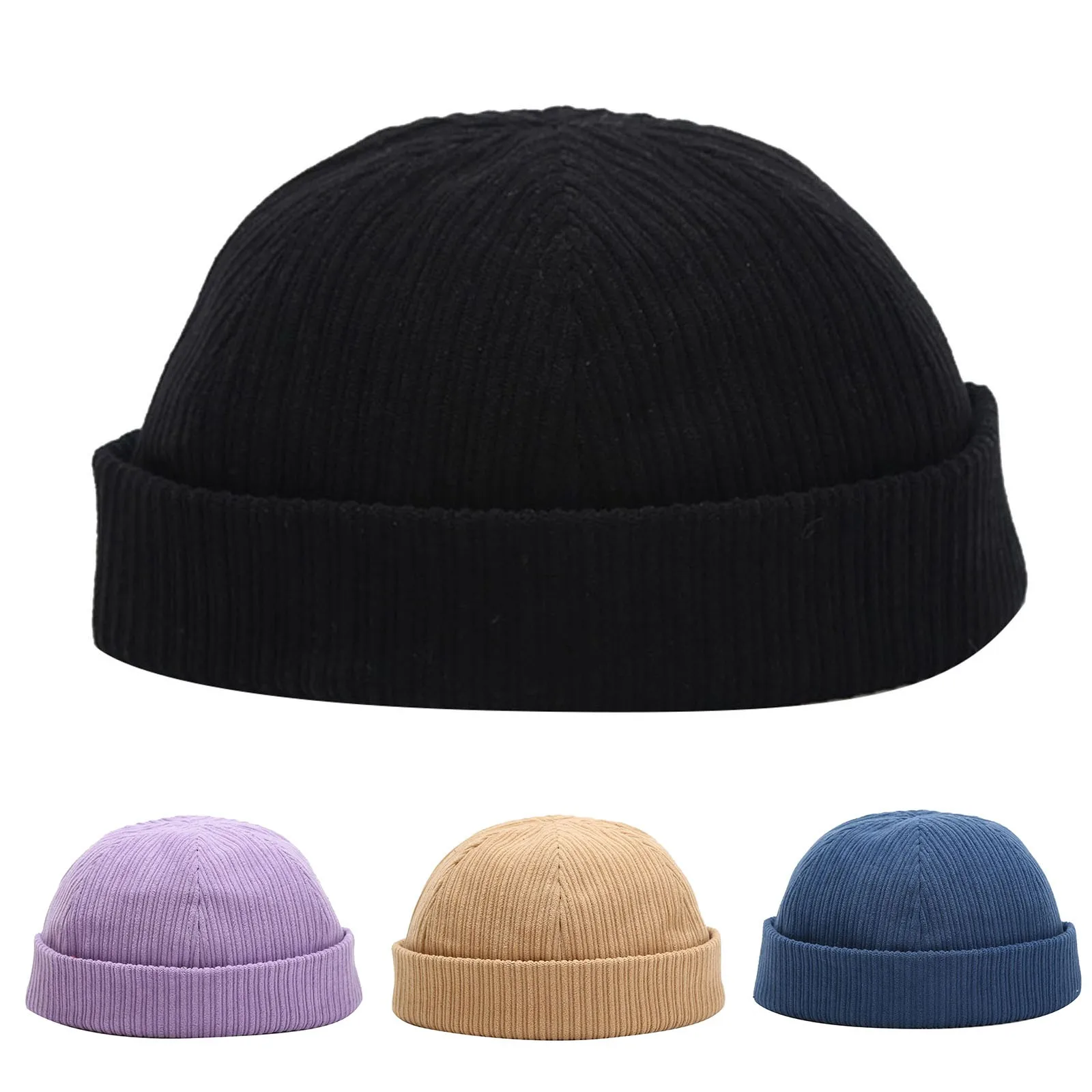 Осенне-зимние однотонные Дизайнерские теплые Универсальные простые вязаные