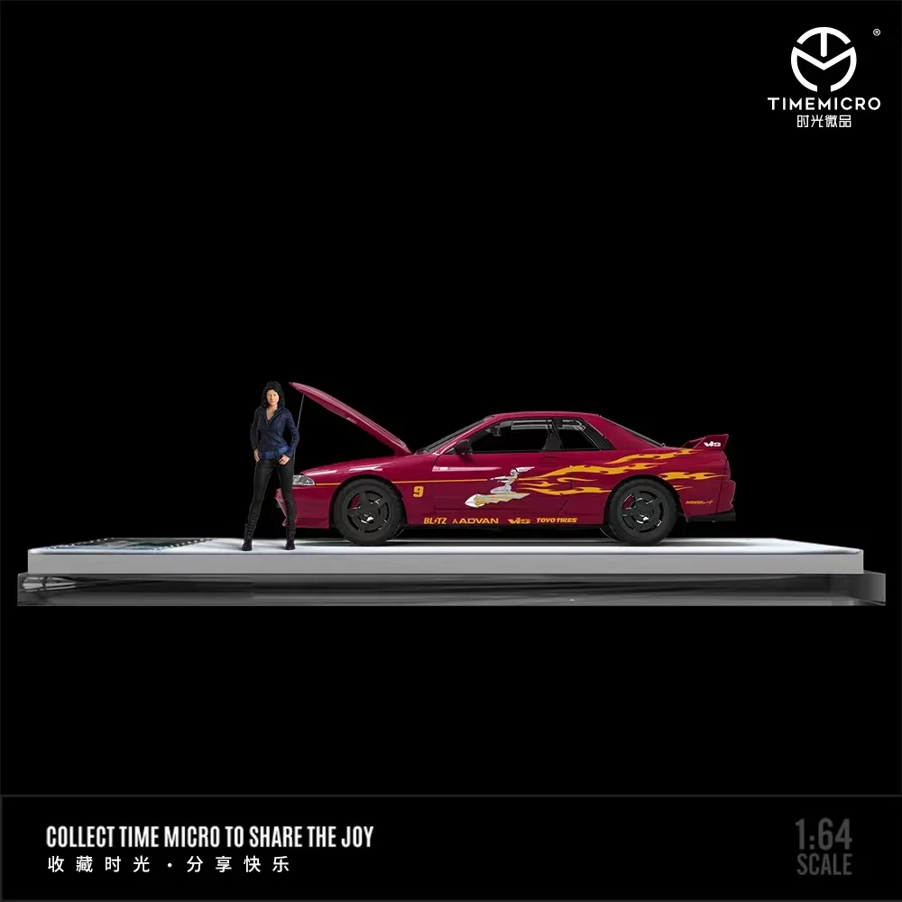 Время Micro 1:64 модель автомобиля GTR R32 открытая крышка коллекция автомобилей из