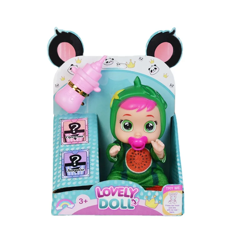 

6-Inch Cry Doll Baby Cry Tears Doll 2 Generation Girl’s Toy Baby Fruit Crying Baby Doll Kids Gift Baby Doll Toys