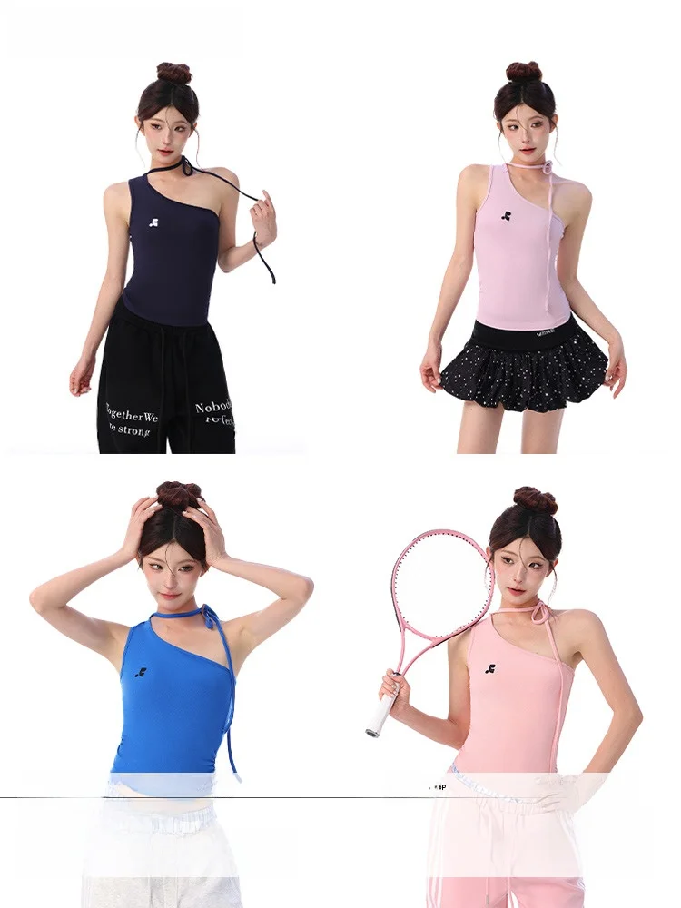 Shiyue Design Sense на бретельках с подвесным воротником женская летняя верхняя одежда